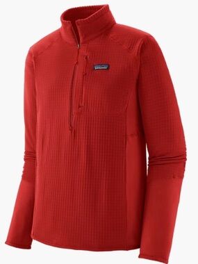 Patagonia Men's R1 Fleece Pull Over Quarter Zip Color Red Size Medium